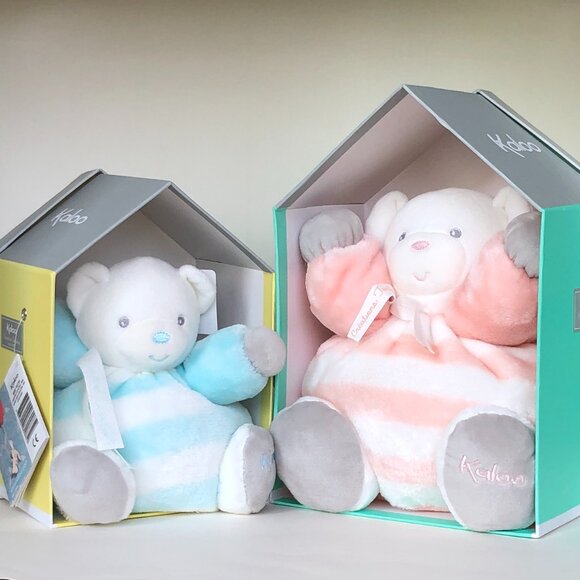 Kaloo Brand New Small Bear Blue Aqua & Cream Pastel Plush Stuffed  Animal  🧸🤍 - Picture 10 of 10